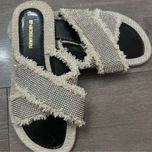 Sandals, silver ,black new without box